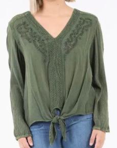 Olive tie top