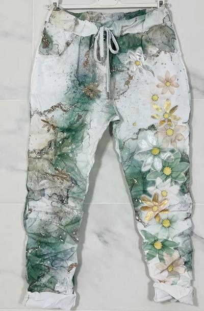 Khaki flower pant