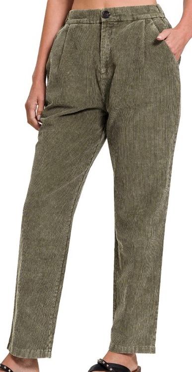 Green cordouroy pants