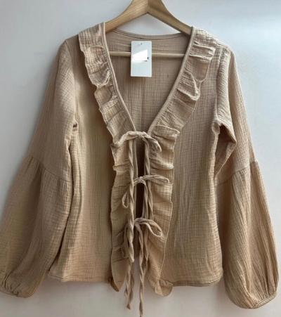 Beige tie top