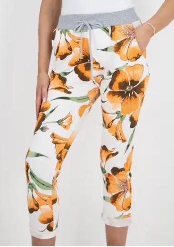 Orange floral pant