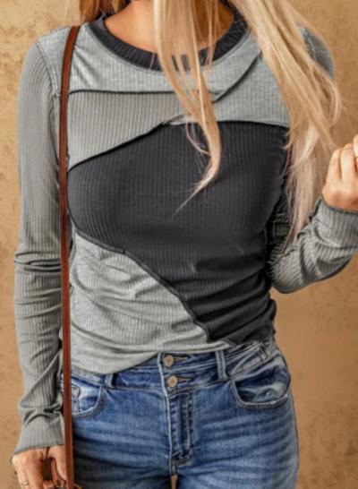 Grey color block top