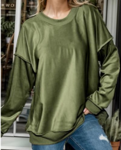 Olive green velour