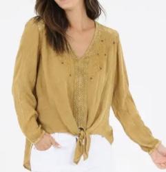 Mustard tie top