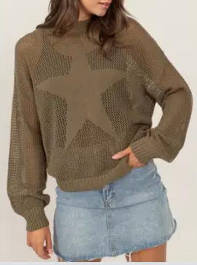 Olive star sweater