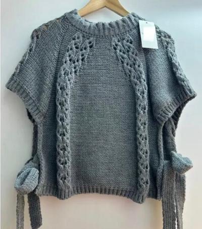Grey poncho sweater