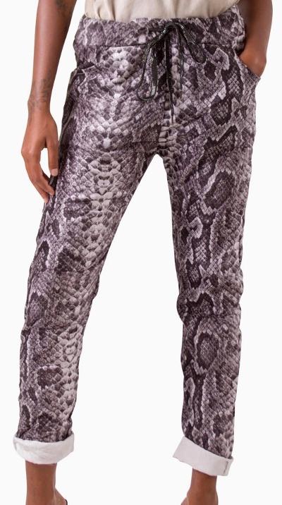 a Black python pants