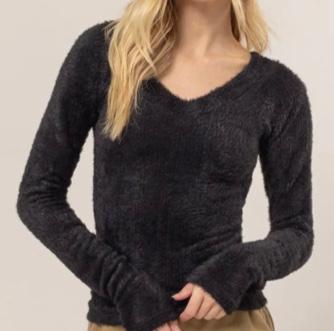 Black v neck sweater