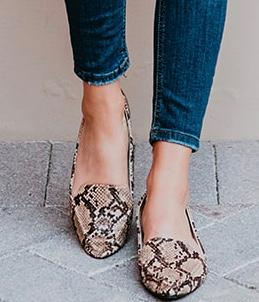 Snake print loafer