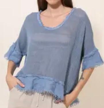 Blue jean open knit