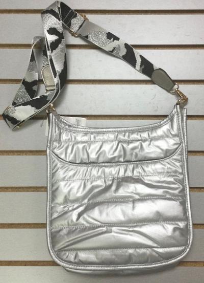 Silver puffer purse