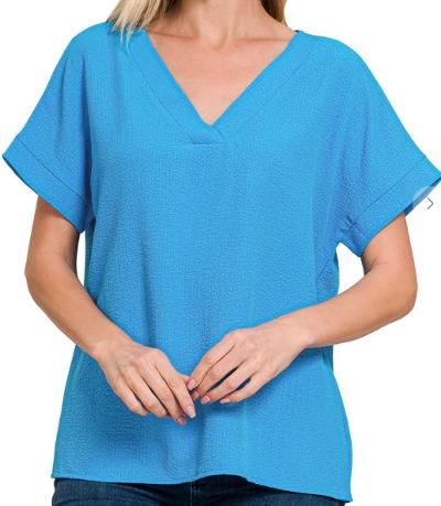 Deep sky blue top