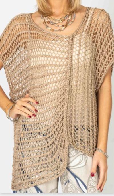 Taupe open knit