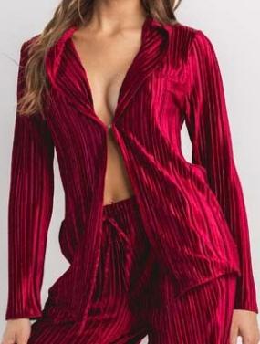 Burgundy velvet jacket