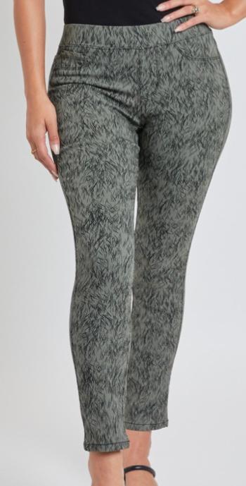 Green print jeggings