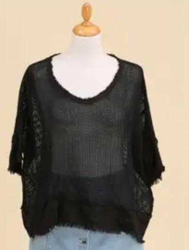Black open wave top