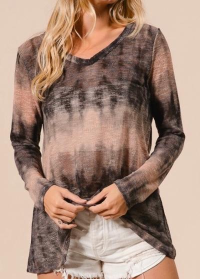 Charcoal/taupe tie dye