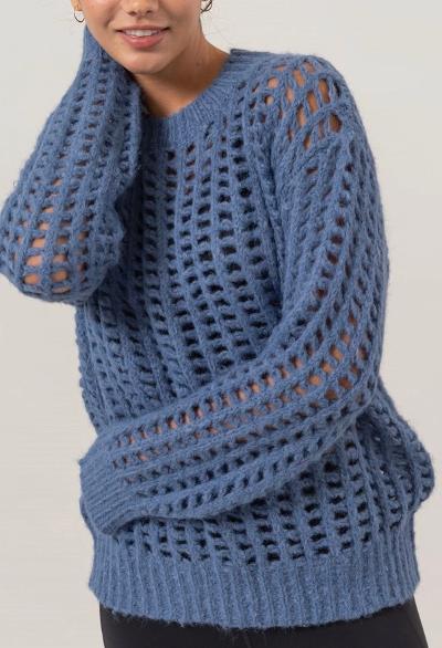 Blue open knit