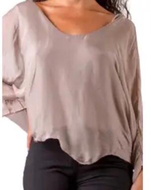 Taupe silk top