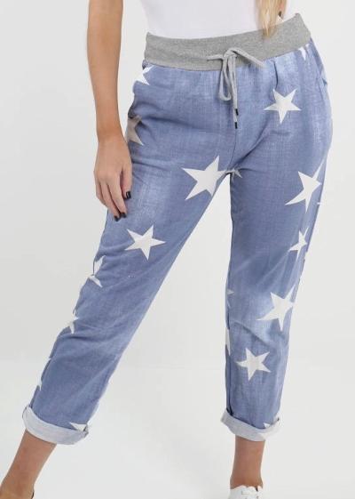 Light wash star pant