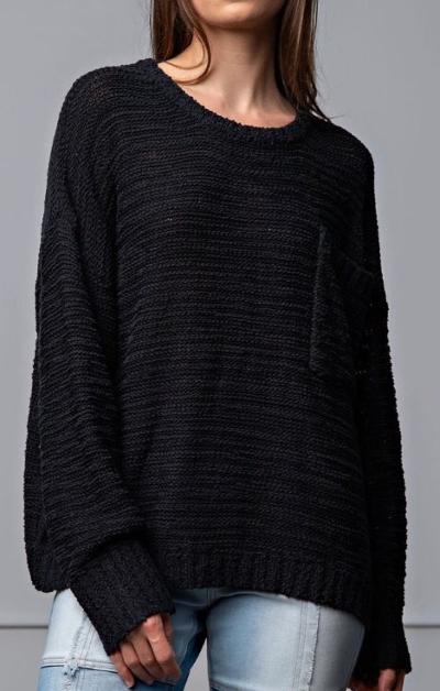 Black pocket sweater