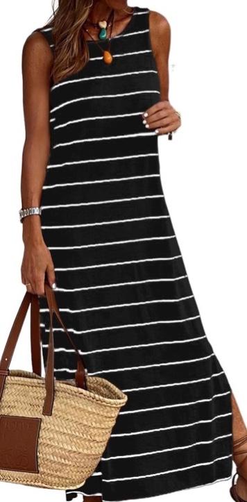 Black and white stripe dress