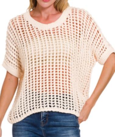 Beige open knit