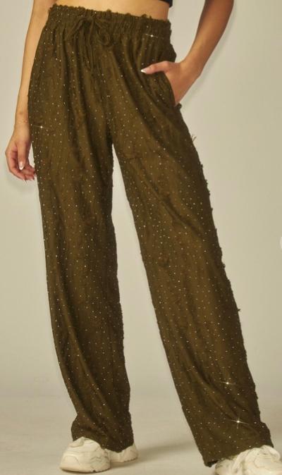 Distressed olive pant