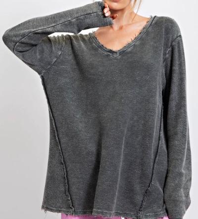 Charcoal 100% cotton  v neck