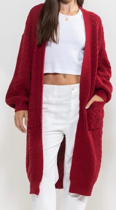 Burgundy Cardigan