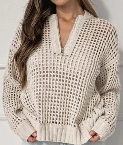 Cream open knit