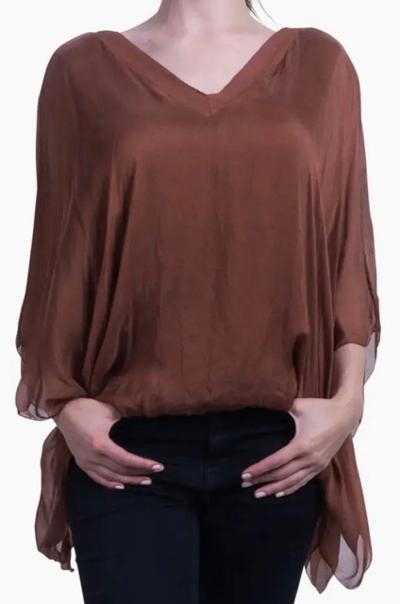 Rust silk top