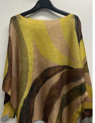 Yellow and brown knit