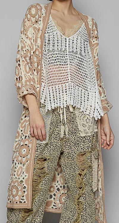 Taupe Crochet cardigan