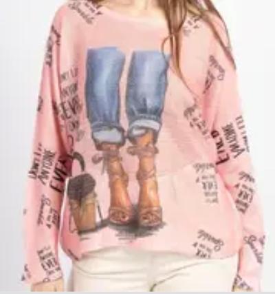 Pink Jean knit
