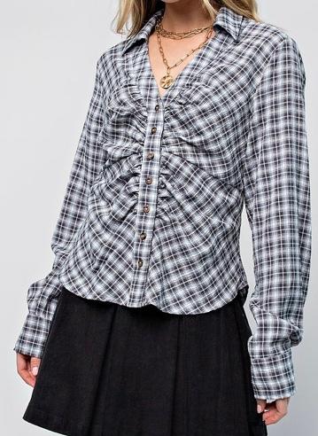 Black plaid shirt