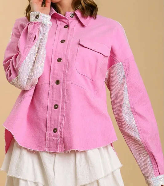 Bubble pink shacket
