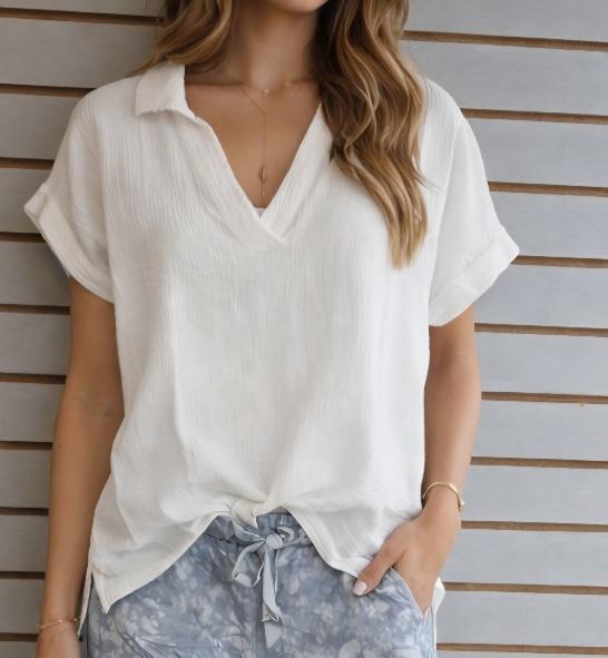 White top with collar